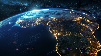 The Earth from space showing the African continent.