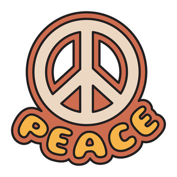 Peace png retro typography, transparent background