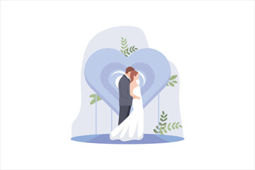 Wedding Party Flat Design Illustration