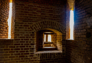 Interior of The South Bastion, Fort Clinch State Park, Amelia Island, Florida, USA