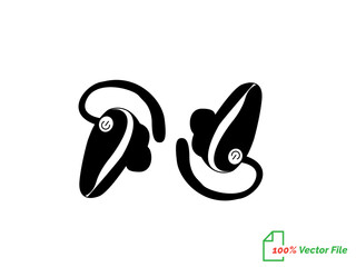 Portable earphones. Isolated vector icon. Headphone continuous single-line outline vector art drawing and simple one-line minimalist design. Air pods icon. Wireless symbol modern simple vector icon. 