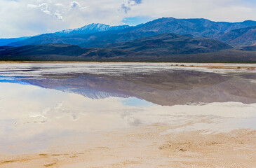 Reflection Of The Panamint Mountains on Lake Pannamint, Death Valley National Park, California, USA