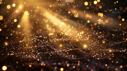 A bright, golden background with a lot of sparkles