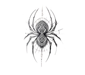 Tatuaje araña con fondo blanco