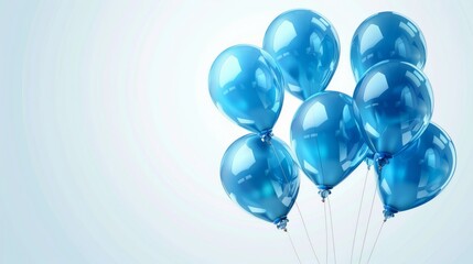 Vibrant blue balloons: vector illustration for celebrations on transparent background – festive design element