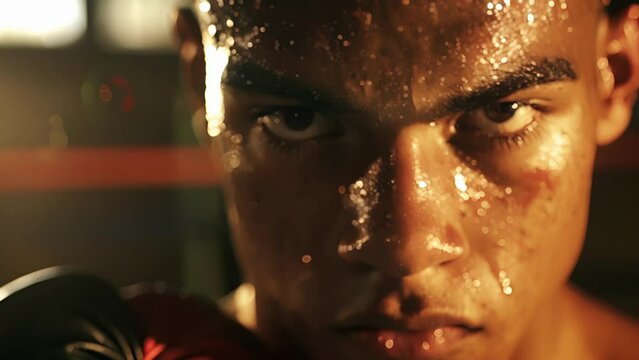 The intense concentration on a boxers face is only broken by the occasional flash of a y smirk.