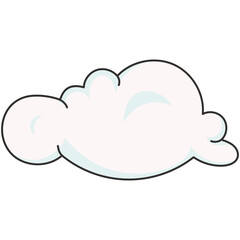 Cartoon White Clouds Illustration. Isolated on White Background. 