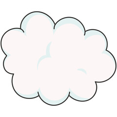 Cartoon White Clouds Illustration. Isolated on White Background. 