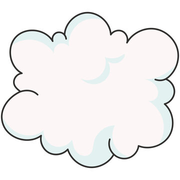 Cartoon White Clouds Illustration. Isolated on White Background. 