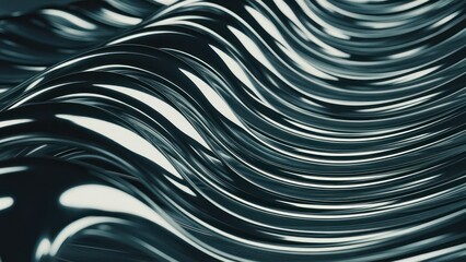 Liquid Chrome Flow Dynamic Metal Wave Background