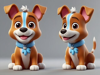3d dog with a bone , puppy with a bone , dog with a bone ,  , 3d dog with a toy