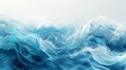 an abstract ocean wave graphic with shades of blue, aqua, and teal textures. Design a web banner featuring blue and white water waves as a background resource.  - obrazy, fototapety, plakaty