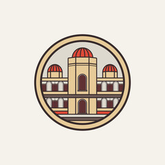 Ilustration Mosque Circle