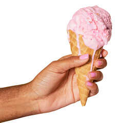 Hand holding a melting ice cream design resource