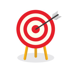 concept illustration of target, goal, success, targeted investment, flat style vector illustration