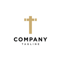 Fototapeta premium Letter T religious church cross logo icon vector template.eps