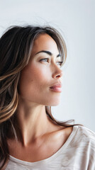 Fototapeta premium Diverse young woman portrait isolated on a bright copyspace background.
