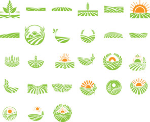 farm field logo concept
