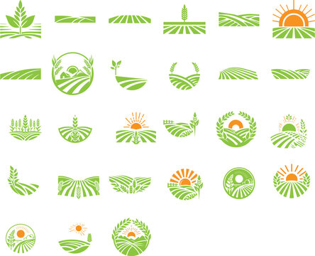 farm field logo concept