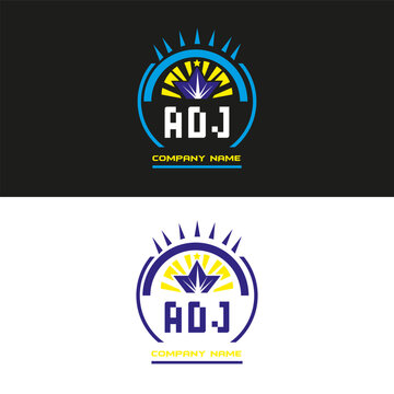 ADJ letter logo vector design on black and white color background ADJ letter logo icon design
