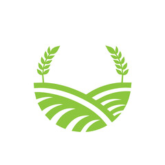 farm field logo concept