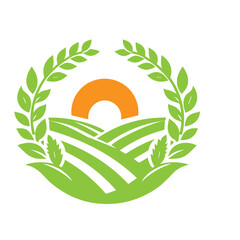 farm field logo concept