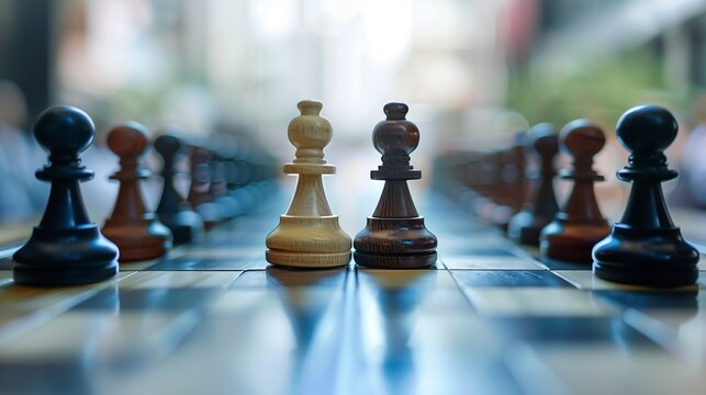 An image depicting a mediator concept, showcasing two business opponents engaged in a dispute with a mediator intervening to find a solution, symbolizing conflict resolution in a corporate setting.