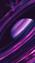   A large object sits against a purple and black background, with a smaller object positioned in the midst