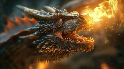 "Inferno's Breath: A Dragon's Roar of Flames"