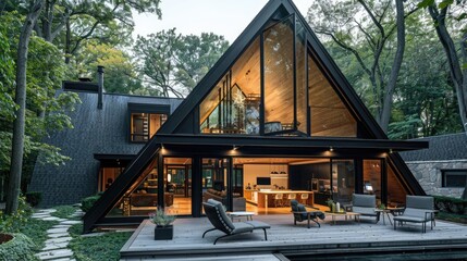 Fototapeta premium Modern house with pool and deck
