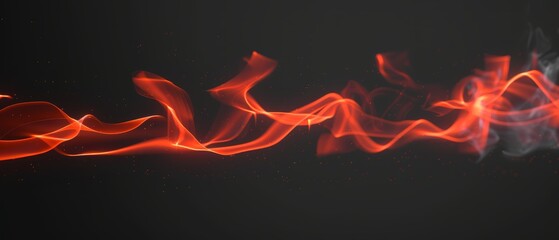   A black background with red and white fire and smoke on the left side On the right side, a black background with red and white fire and white smoke