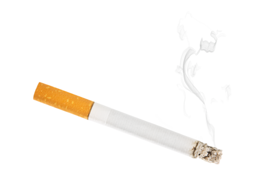 Cigarette png sticker, burning smoke image, transparent background