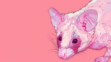   A drawing of a pink animal on a pink background