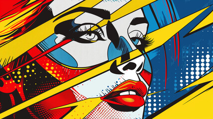 Pop art style woman portrait.