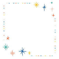 Obraz premium Colorful minimal star frame png transparent background