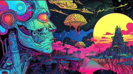 Psychedelic space-themed art.
