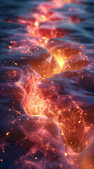 寒色のアクリルとマーブルが融合したホログラフィックの抽象的な3Dレンダリング < Generative AI >