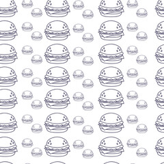 Seamless Burger Pattern Drawn Hamburger Background