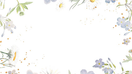 Aesthetic flower png frame, transparent background