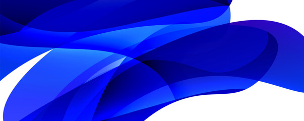 A detailed closeup of an electric blue wave resembling a liquid petal, set against a white background, showcasing tints and shades of blue and magenta - obrazy, fototapety, plakaty