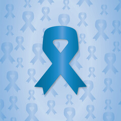 breast cancer campaign lettering with pink ribbon and woman silhouette in blue background