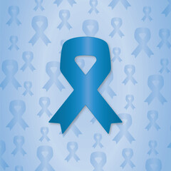 breast cancer campaign lettering with pink ribbon and woman silhouette in blue background