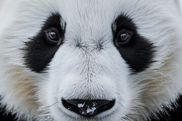 Detailed and captivating, a high-resolution photograph capturing the essence of a panda face...