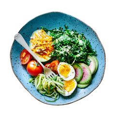 Png veggie bowl sticker, food photography, transparent background