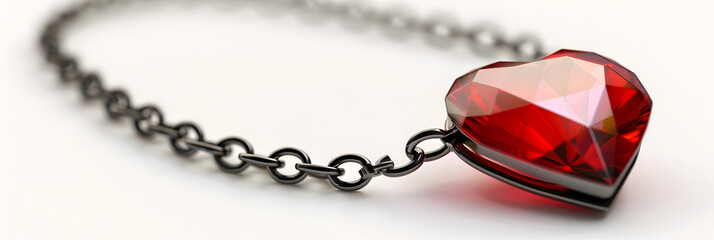 red heart on white,Glass Heart