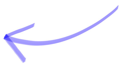 Png doodle highlight left curved arrow sticker in purple tone