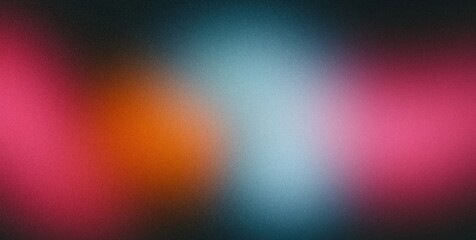 Pink blue orange red , a rough abstract retro vibe background template or spray texture color gradient shine bright light and glow , grainy noise grungy empty space