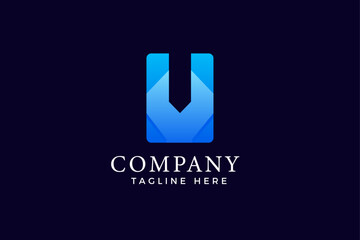 U Letter With Tool Combined Logo Design