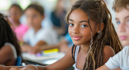 International school students in the classroom.