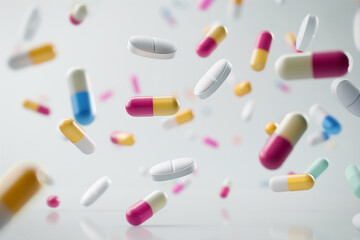 "Dropping Dose: A Moment of Motion"
A captivating photograph of pills suspended in motion, highlighting the controlled and calculated nature of medical treatments.